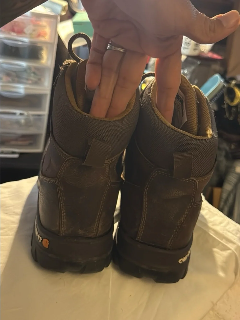 Carhartt Brown Lace-Up Steel Toe Work Boot